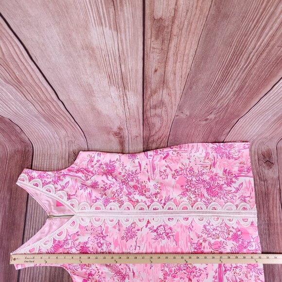 NWT Lilly Pulitzer Womens Size 6 Ronnie V-Neck Romper Peony Pink $208 - Picture 15 of 15